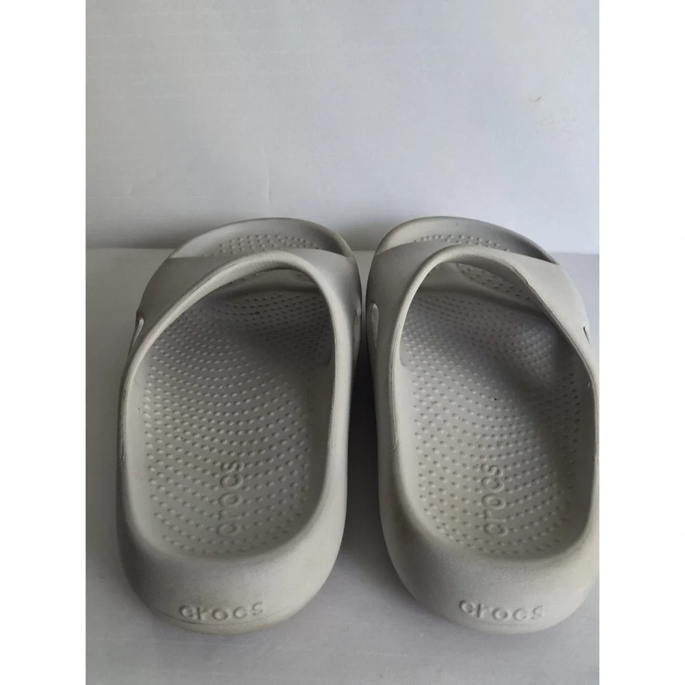 Gray Mellow Recovery Slide Croc Slides Men's 5 Womens 7 Smooth Top Comfort